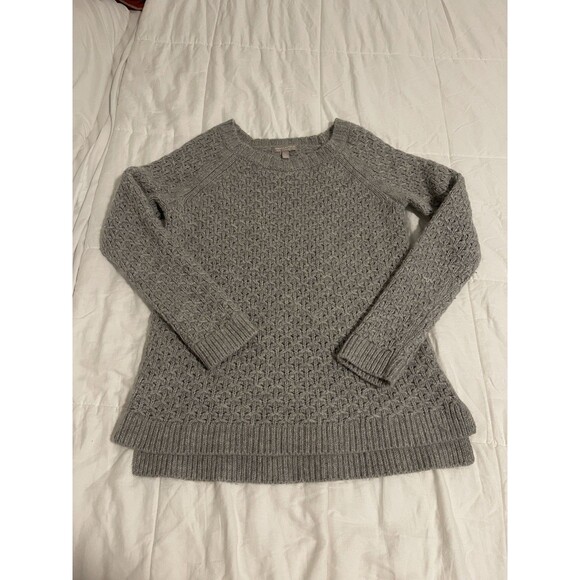 Banana Republic Sweater Italian Merino Wool Alpaca Sz M Gray Soft Warm - Picture 1 of 8